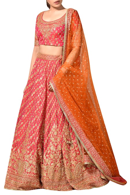 RI.Ritu Kumar Floral Embroidered Blouse Lehenga Set 