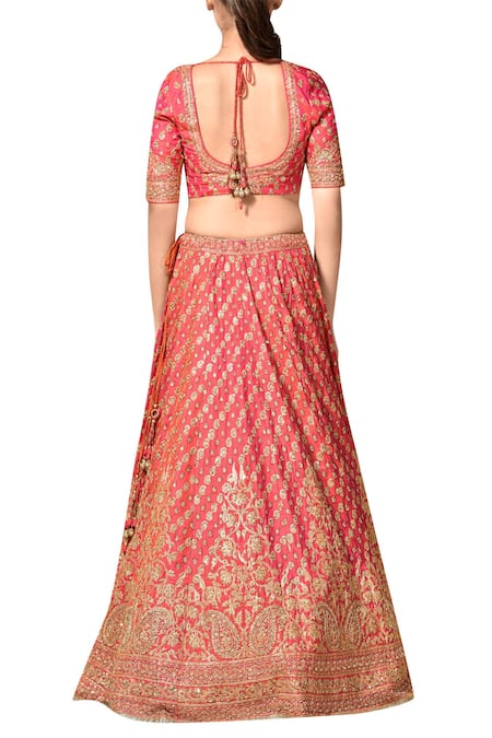 RI.Ritu Kumar Floral Embroidered Blouse Lehenga Set 