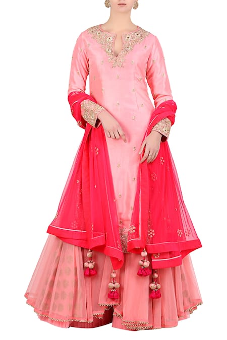 Nikasha Layered Lehenga & Silk Kurta Set 