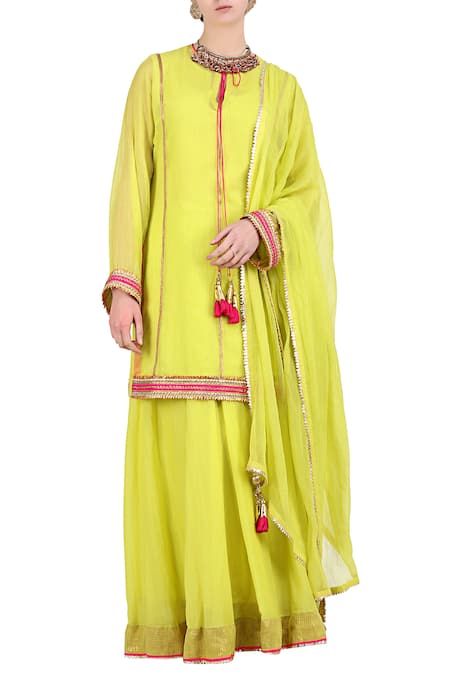 Nikasha Kota Silk Kurta & Lehenga Set 