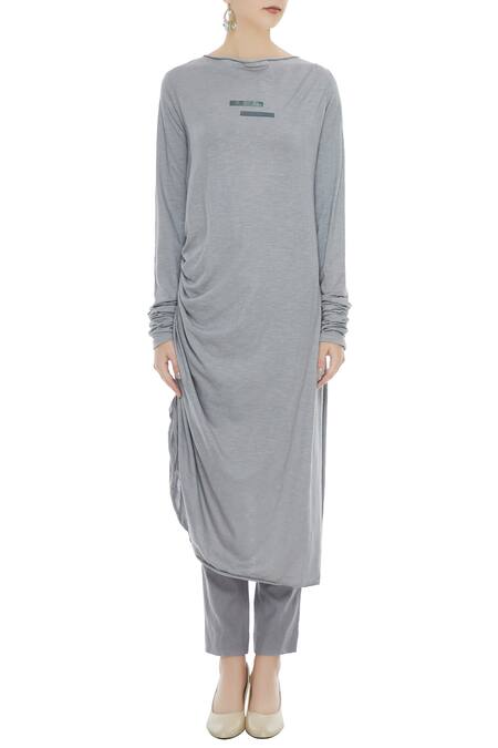 draped tunic dress