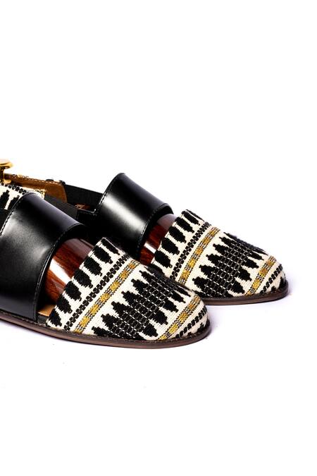 Artimen Black Geometric Pattern Sandals Online at Aza Fashions Artimen_Black Geometric Pattern Sandals _Online_at_Aza_Fashions