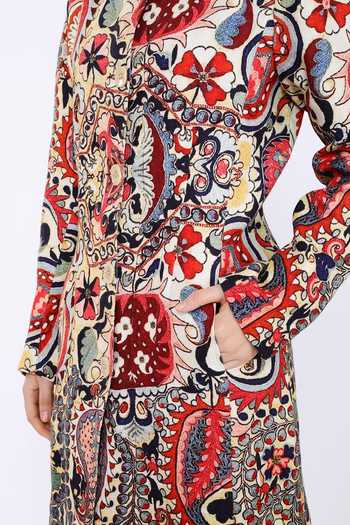 Buy Linen Bloom Multi Color 100% Pure Linen Paisley Mandarin Collar Print Coat Online at Aza Fashions Buy_Linen Bloom_Multi Color 100% Pure Linen Paisley Mandarin Collar Print Coat _Online_at_Aza_Fashions