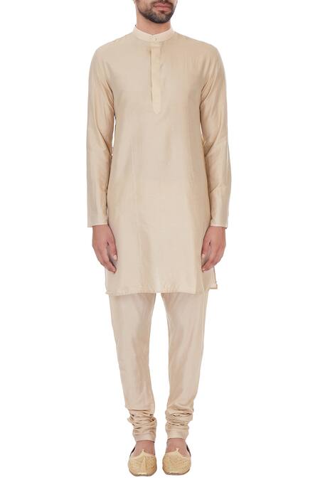 Shop Kommal Sood Beige Silk Embroidered Jaal Work Sherwani Set Online at Aza Fashions Shop_Kommal Sood_Beige Silk Embroidered Jaal Work Sherwani Set _Online_at_Aza_Fashions