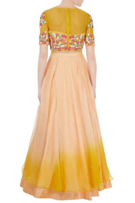 Priyanka Jain Embroidered Layered Lehenga Set 