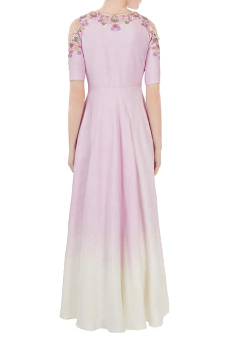 Priyanka Jain Lilac cotton silk hand embroidered kurta with pants 