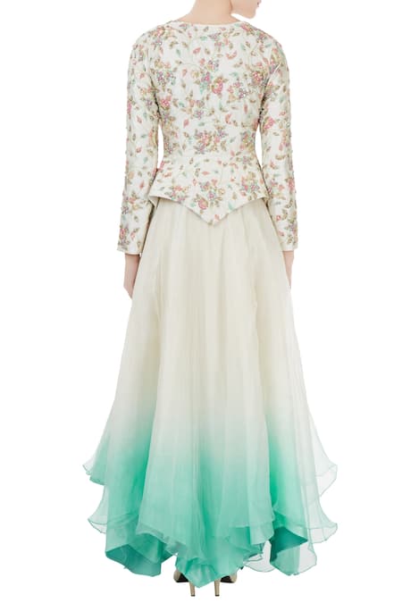 Priyanka Jain Embroidered Top & Lehenga Set 