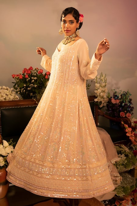 Ruh Clothing Chikankari Embroidered Anarkali Set 