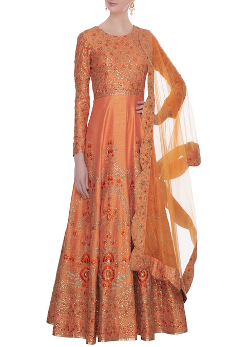 Vandana Sethi Embroidered Anarkali with Dupatta 