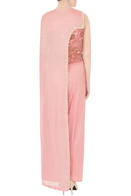 Nidzign Couture Asymmetric Top & Draped Pant Set 