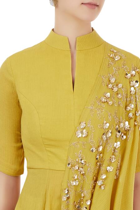 Shruti Ranka Yellow Draped Anarkali Set at Aza Fashions Shruti Ranka_Yellow Draped Anarkali Set_at_Aza_Fashions