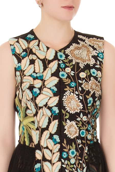 Aharin India Black Embroidered Gown at Aza Fashions Aharin India_Black Embroidered Gown _at_Aza_Fashions