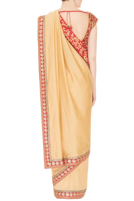 Aharin India Silk Saree with Embroidered Blouse 