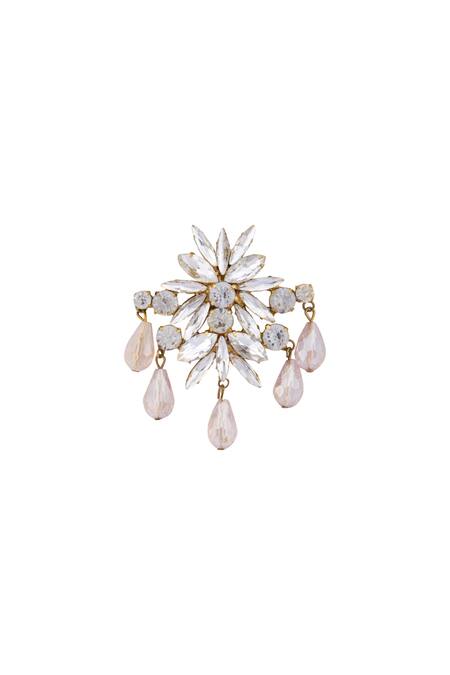 AE-Tee_Gold Plated Swarovski Crystals Earrings With Dangling _Online_at_Aza_Fashions