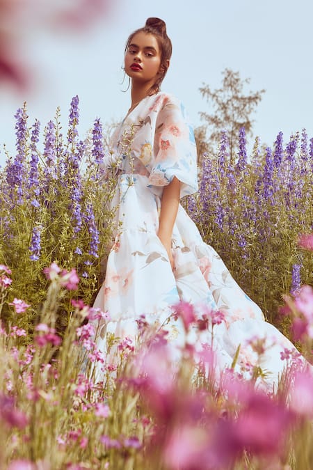 Jennifer Lopez: Floral Print Dress, Pink Heels | Steal Her Style