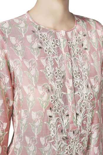 Buy_Anita Dongre_Blush Silk Printed Sasmita Straight Kurta_Online_at_Aza_Fashions