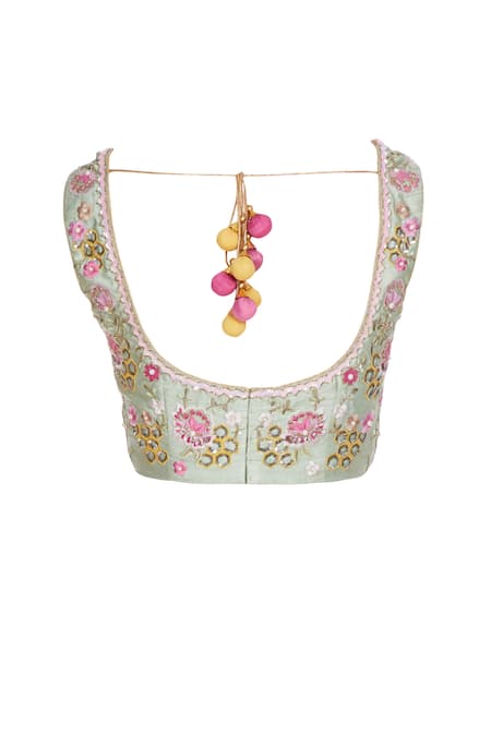 Rajat & Shraddha Pink Georgette Embroidered Rose Pre-draped Saree With Sequin Blouse at Aza Fashions Rajat & Shraddha_Pink Georgette Embroidered Rose Pre-draped Saree With Sequin Blouse _at_Aza_Fashions