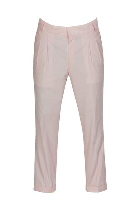 Kunal Anil Tanna Pink pleated chanderi trousers 