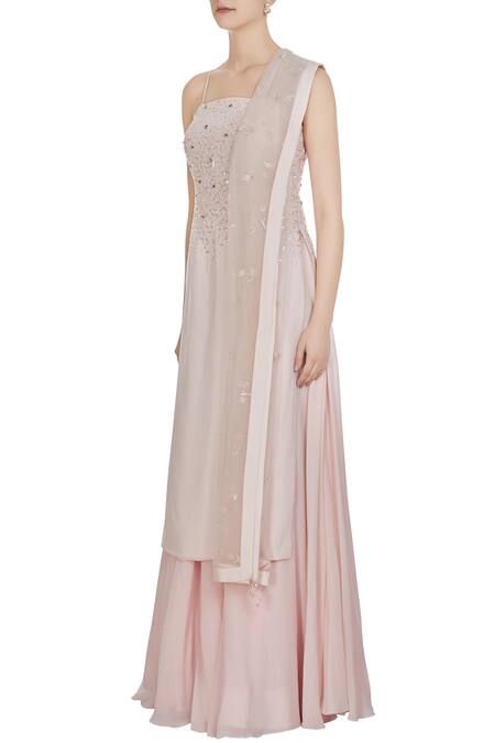 Buy Pooja Peshoria Pink Hand Embroidered Sequin And Swarovski Kurta Set Online at Aza Fashions Buy_Pooja Peshoria_Pink Hand Embroidered Sequin And Swarovski Kurta Set _Online_at_Aza_Fashions