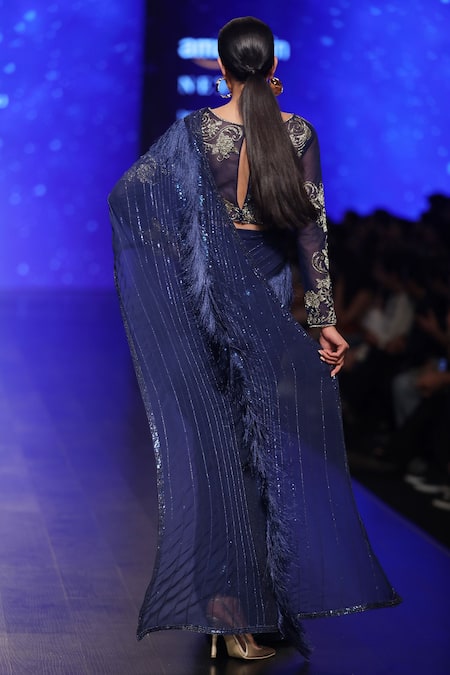 Rabani & Rakha Pre-Draped Saree With Blouse 