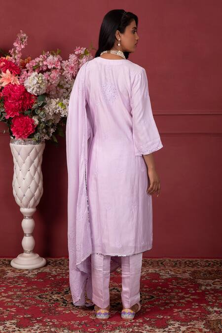 Ruh Clothing Hand Embroidered Chikankari Kurta Set 