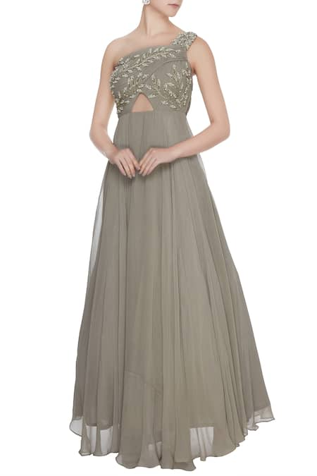 Bhumika Sharma Beige Embellished Gown