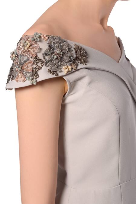 Buy_Platinoir_Grey Bardot Jumpsuit_Online_at_Aza_Fashions