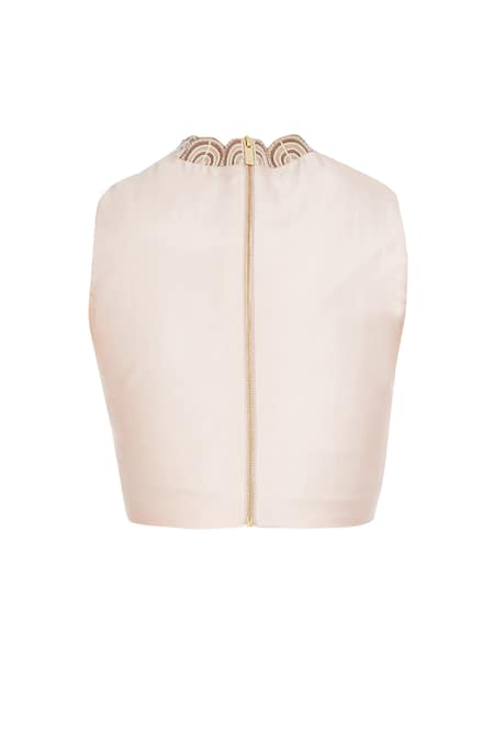 Sva By Sonam & Paras Modi Nude Beige Silk And Organza Pearl Embroidered Saree Set at Aza Fashions Sva By Sonam & Paras Modi_Nude Beige Silk And Organza Pearl Embroidered Saree Set_at_Aza_Fashions