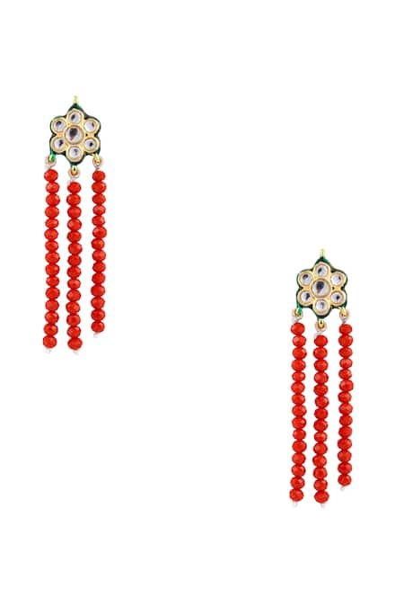 Posh By Rathore Faceted bead & kundan necklace with earrings 