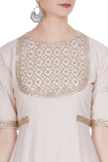 Punit Balana_Pink Round Embroidered Anarkali Kurta With Pants And Dupatta _at_Aza_Fashions