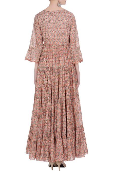 Punit Balana Printed Tiered Maxi Dress 