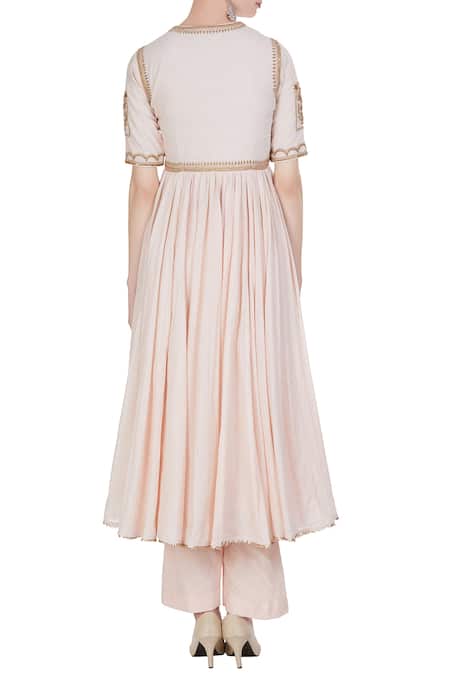 Punit Balana Flared embroidered short anarkali kurta with pants and dupatta 