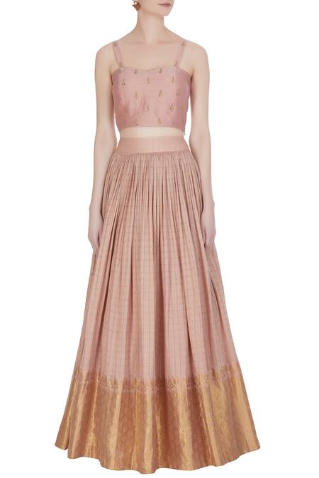 Shop_Label Anushree_Green Silk Embroidered Banarasi Sweetheart Open Jacket Skirt Set _Online_at_Aza_Fashions