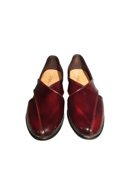 Artimen Cherry leather handcrafted peshawar shoes 