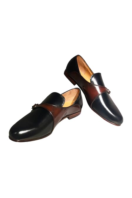 Artimen Black Plain Leather Handcrafted Posh Loafer 