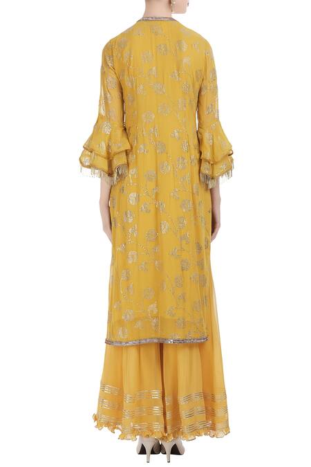 Ushma Vaidya Hand Embroidered Kurta Sharara Set 