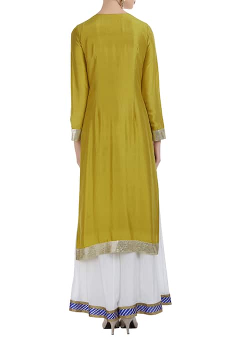 Ushma Vaidya Embroidered Silk Kurta Palazzo Set 