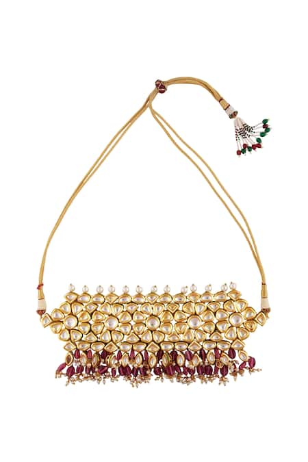 Just Shradha's Gold Plated Kundan Choker Necklace 