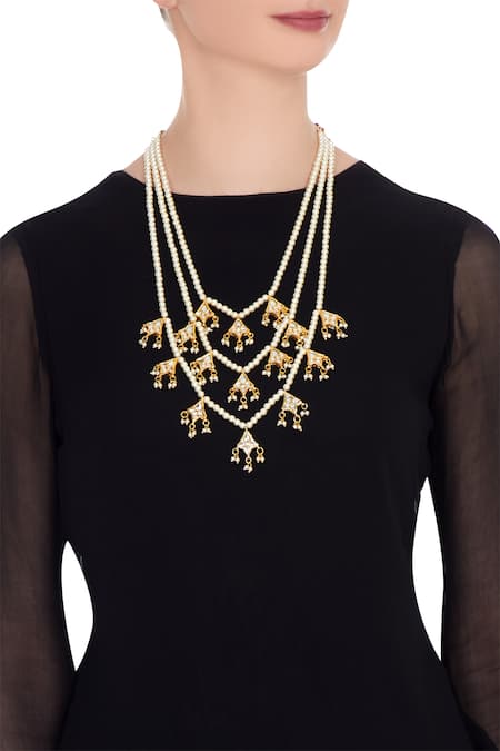 Just Shradhas Tiered Style Tie-Up Necklace 
