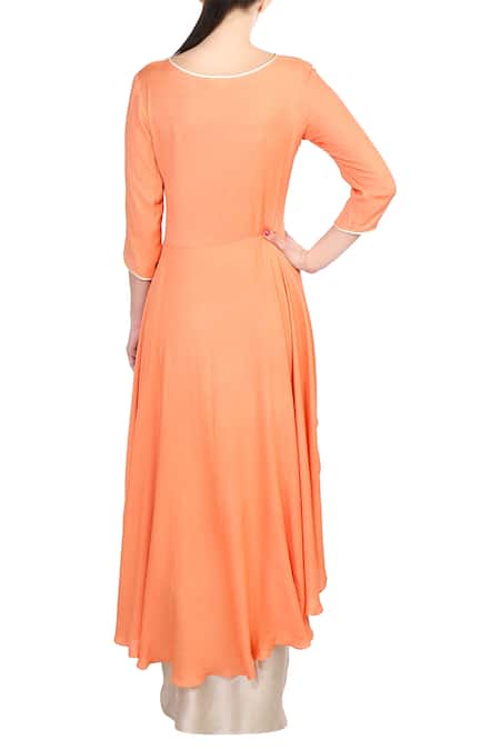 Soup By Sougat Paul Asymmetrical Kurta & Draped Skirt Set 