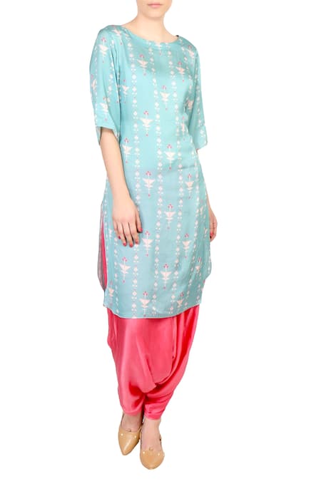 Buy online Women Peach Boat Neck Kurta Pant Set from ethnic wear for Women  by Shree Sheetal Fashion & Art for ₹549 at 68% off | 2024 Limeroad.com