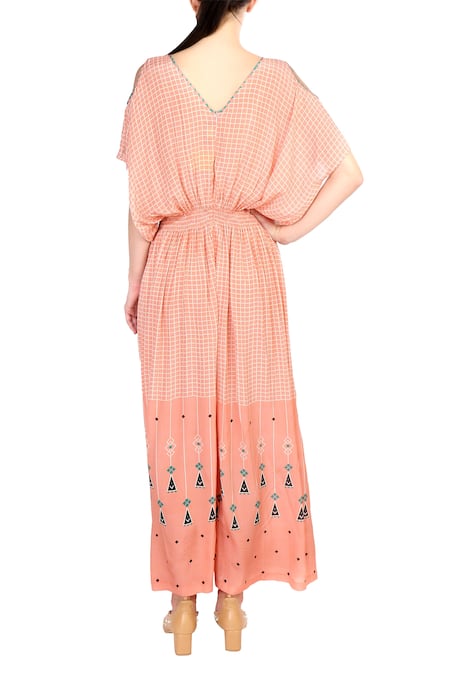 Soup By Sougat Paul Cold Shoulder Printed Jumpsuit 