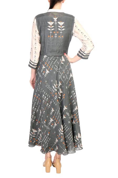 Soup By Sougat Paul Printed Jacket Style Dress 