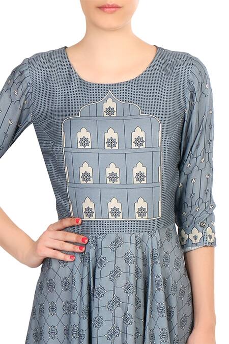 Buy Soup By Sougat Paul Blue Satin Asymmetric Maxi Dress Online at Aza Fashions Buy_Soup By Sougat Paul_Blue Satin Asymmetric Maxi Dress _Online_at_Aza_Fashions