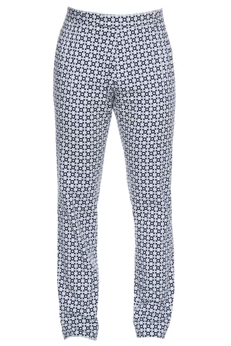 Black/White Lizzie Geo Dot Print Trouser | WHISTLES |