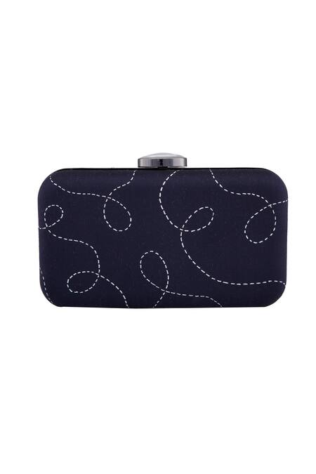 Crazy Palette_Blue Butterfly Patch Rectangle Clutch_Online_at_Aza_Fashions