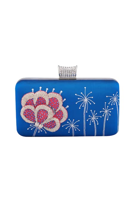 Floral Vegan leather Hand-painted Semi circle Clutch Bag for women