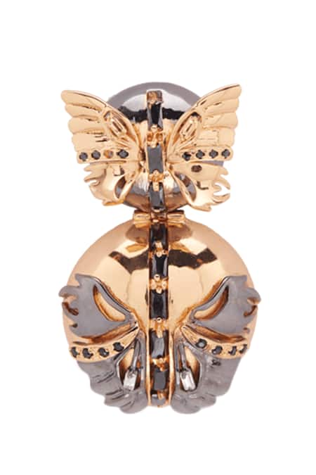 Outhouse Gold Plated Stones Instar Butterfly Statement Earrings Online at Aza Fashions Outhouse_Gold Plated Stones Instar Butterfly Statement Earrings _Online_at_Aza_Fashions