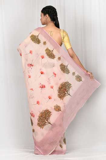 Shop Nazaakat By Samara Singh Pink Tree Motif Banarasi Silk Saree at Aza Fashions Shop_Nazaakat By Samara Singh_Pink Tree Motif Banarasi Silk Saree_at_Aza_Fashions