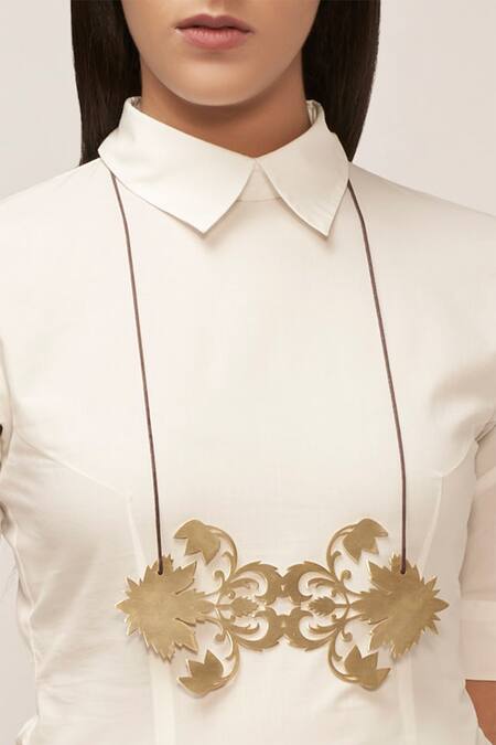 Tachi Gold Plated Metal The Double Maple Neckpiece